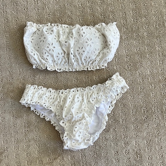 juillet Other - Juillet white two piece eyelet tube top swimsuit sz M